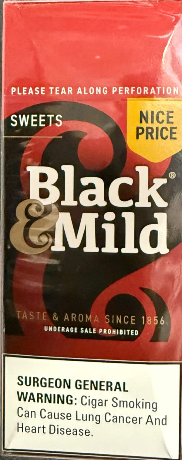 BLACK & MILD SWEET PLASTIC TIP 25CT